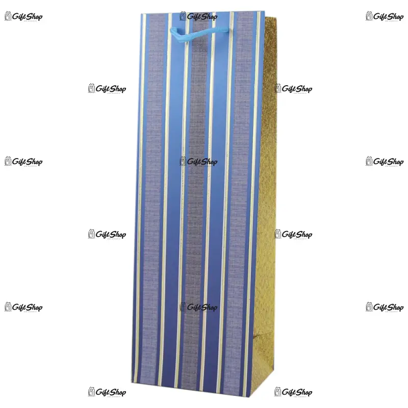 Punga cadou bauturi din hartie 12x35 cm, dungi